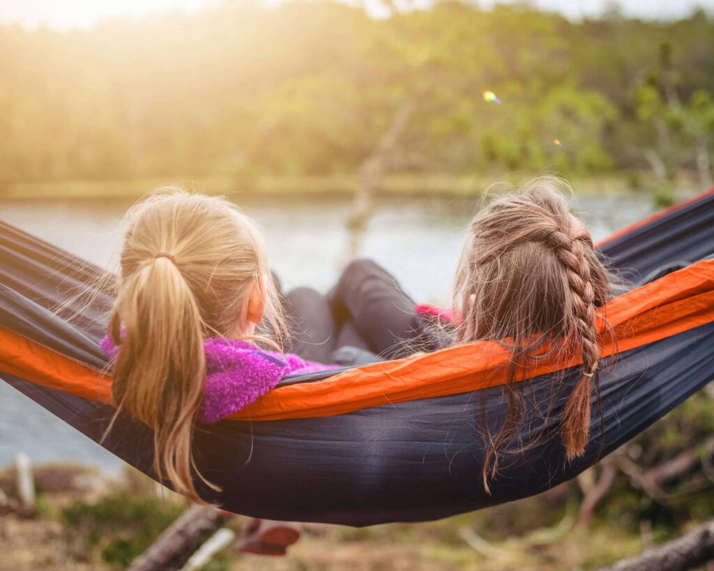 2 girls on a hammock - Inspiration Comes to Those Who… Make Space.