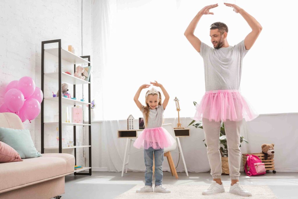 father and daughter doing ballet together - 10 Reasons to Take an On-Demand Online Dance Course
